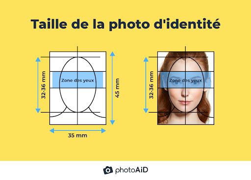 La taille correcte de la photo d'identité à joindre à votre demande.
