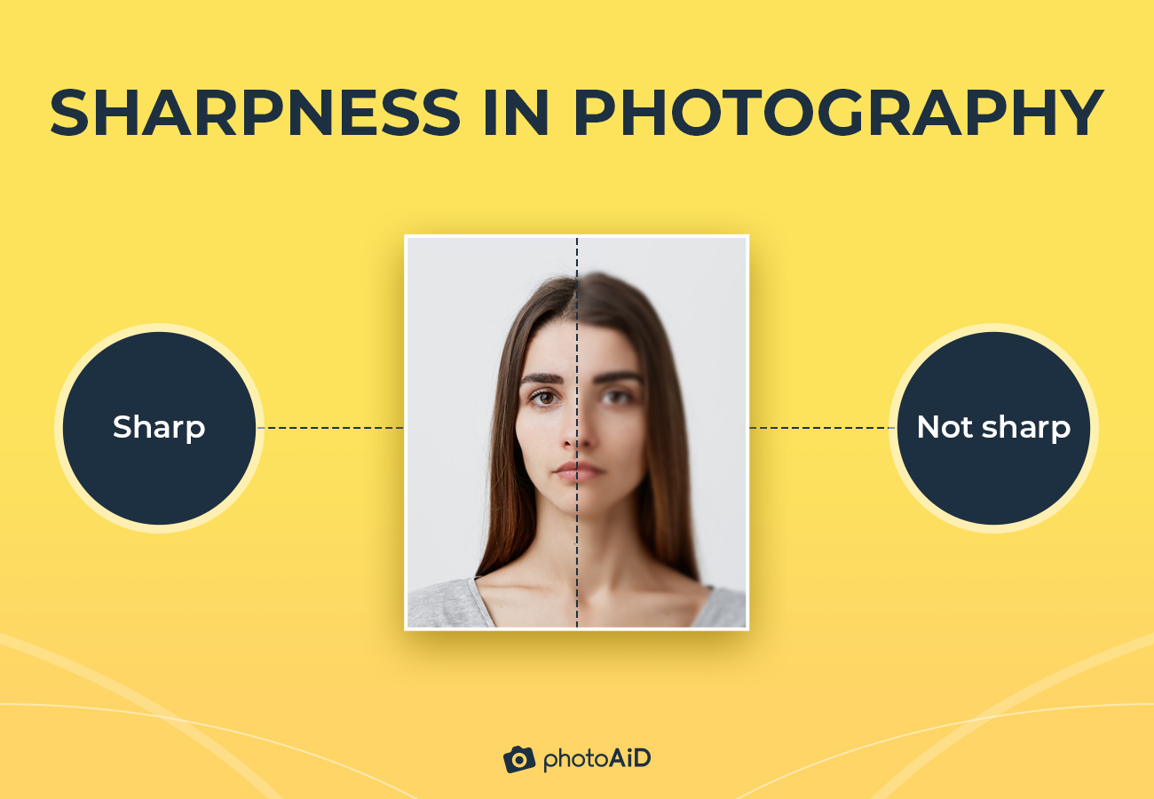 Examples of sharp and not sharp passport photos.